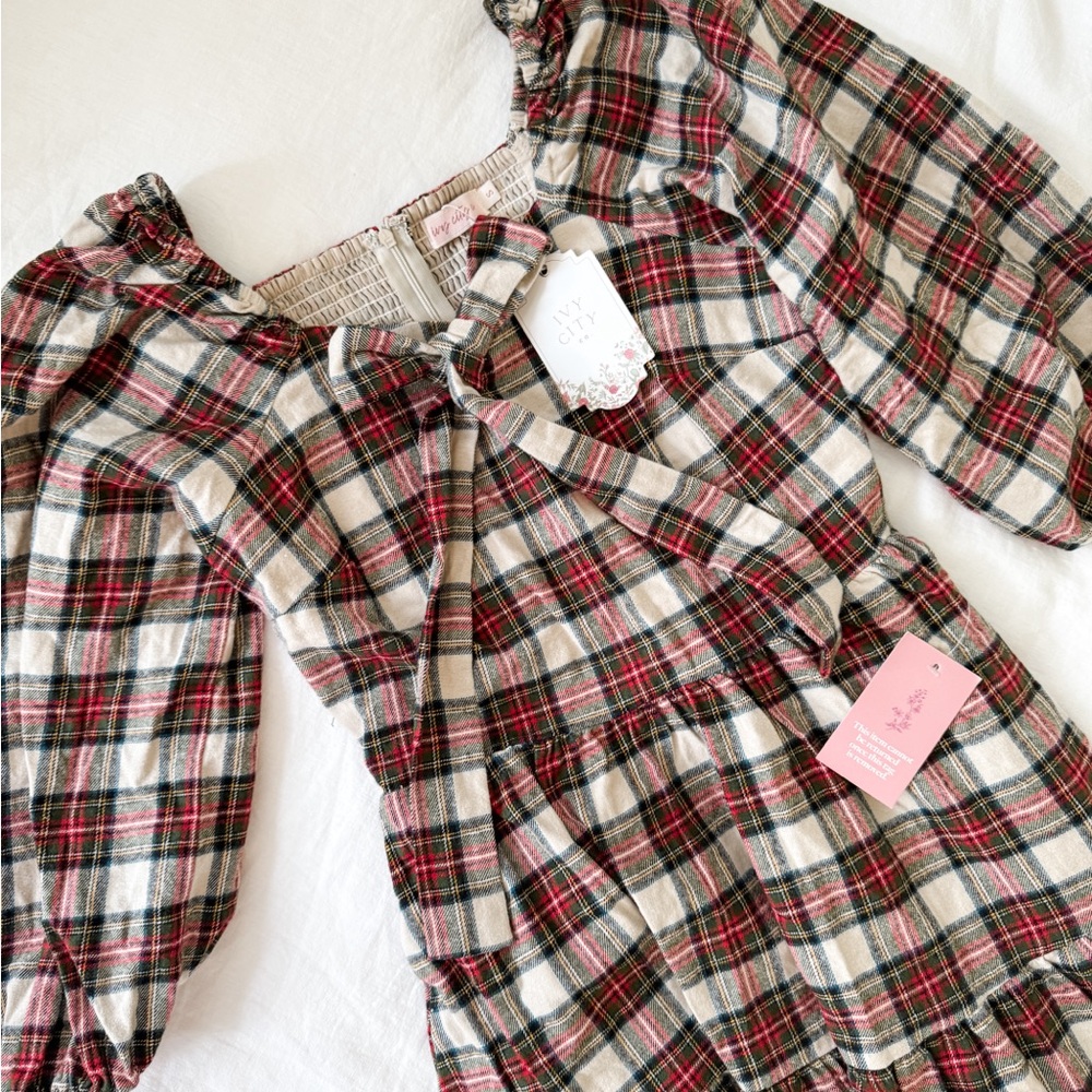 Ivy City Co Merry Plaid Dress - Red, Green, White - Picture 2 of 8
